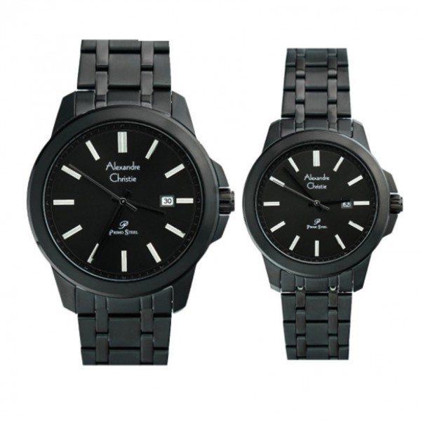 Alexandre Christie AC 1017 Full Black Steel New Couple